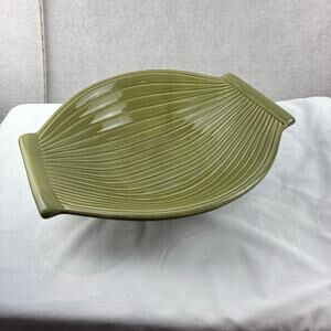 Cardinal Inc Asian Market Display Serving Fruit Bowl Dish Green Ribbed Ceramic
